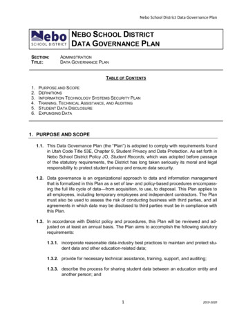 Nebo School District Data Governance Plan