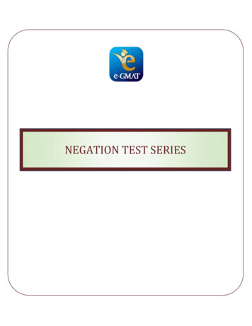 NEGATION TEST SERIES BY - E-GMAT