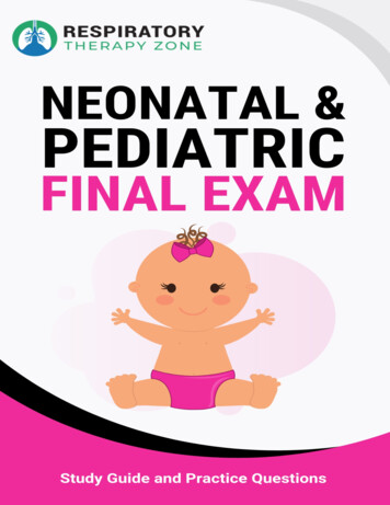 Neonatal And Pediatric Final Exam Study Guide