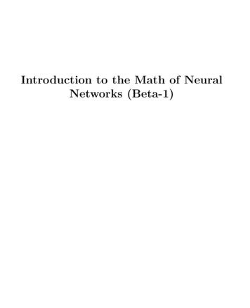 Introduction To The Math Of Neural Networks (Beta-1)
