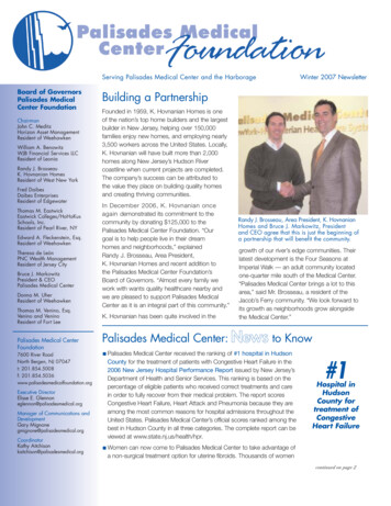 Serving Palisades Medical Center And The Harborage Winter 2007 Newsletter