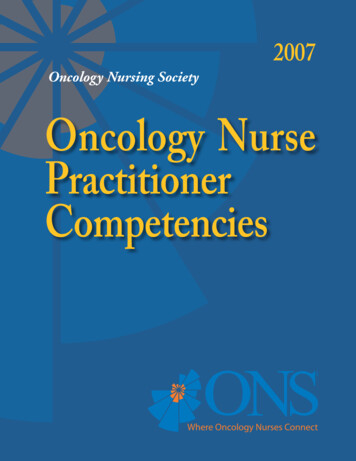 Oncology Nursing Society Oncology Nurse Practitioner . - ONS Ons 