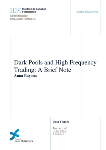 Dark Pools And High Frequency Trading: A Brief Note