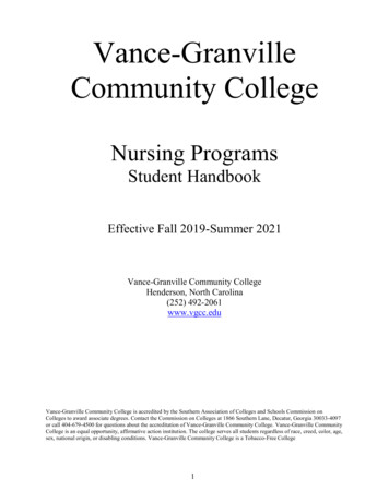 Nursing Student Handbook - Vance-Granville Community 