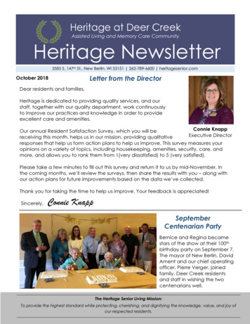 Heritage At Deer Creek Heritage Newsletter