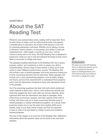 CHAPTER 5 About The SAT Reading Test