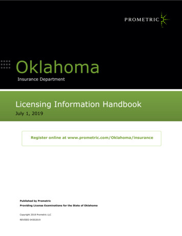 Oklahoma Department Of Insurance Licensing Information Bulletin