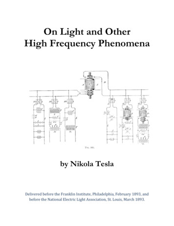 On Light And Other High Frequency Phenomena