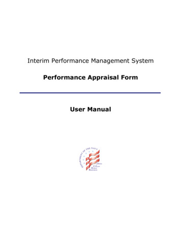 Interim Performance Management System Performance Appraisal Form User .