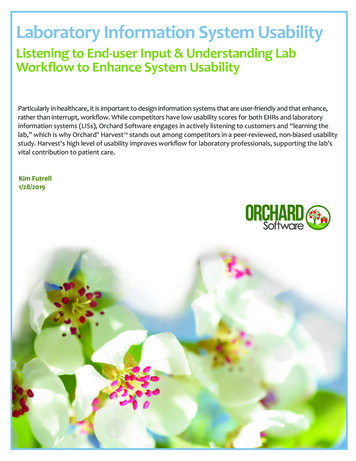 Laboratory Information System Usability - Orchard Software