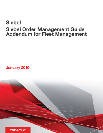 Siebel Order Management Guide Addendum For Fleet 