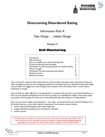 Module 4 Self-Monitoring In Eating Disorders