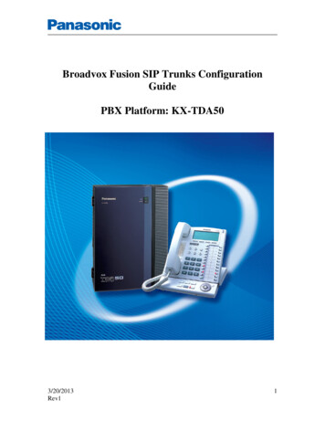 Broadvox Fusion SIP Trunks Configuration Guide TDA50