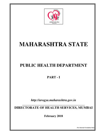 PUBLIC HEALTH DEPARTMENT - Maharashtra