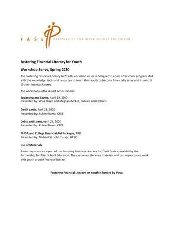 Fostering Financial Literacy For Youth Workshop Series .