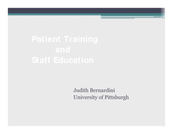 Patient Training And Staff Education - International Society For .