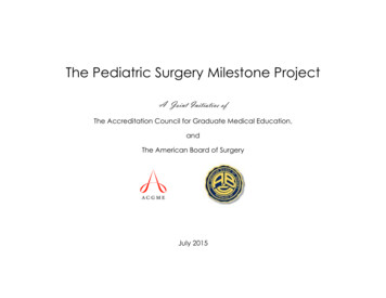 The Pediatric Surgery Milestone Project
