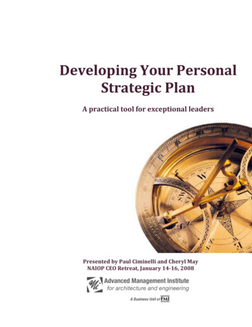 Developing Your Personal Strategic Plan