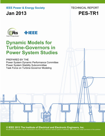 IEEE Power & Energy Society TECHNICAL REPORT Jan 2013 