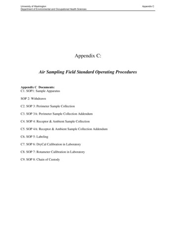 Pesticide Air Monitoring Report - Appendix C: Air Sampling .