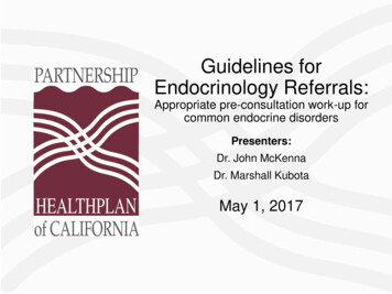 Guidelines For Endocrinology Referrals