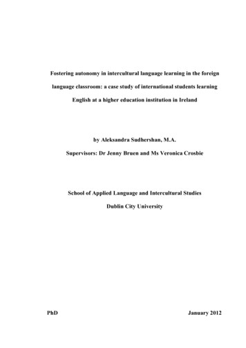 Sudhershan PhD Fostering Autonomy In Intercultural Language Learning In .