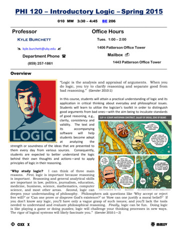 PHI 120 Introductory Logic Spring 2015