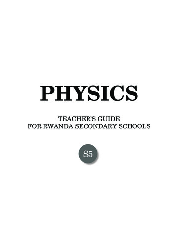 Physics S5 Teacher Guide - Rwanda Education Board