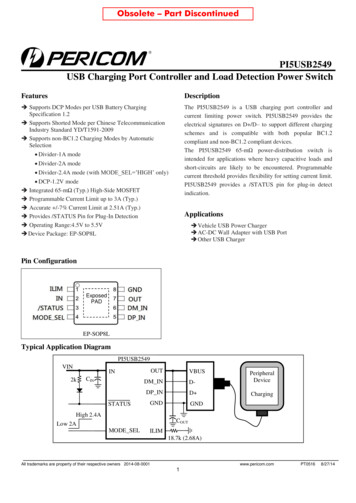 PI5USB2549 USB Charging Port Controller And Load Detection Power Switch
