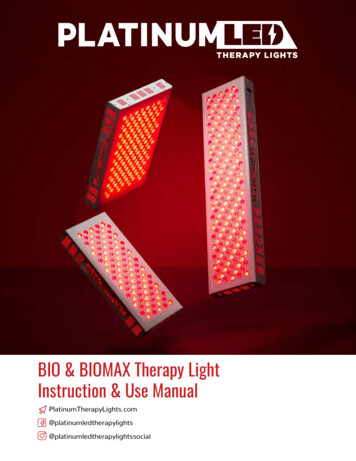 BIO & BIOMAX Therapy Light Instruction & Use Manual