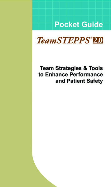 Pocket Guide: TeamSTEPPS: Strategies & Tools To Enhance .
