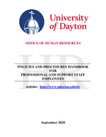 OFFICE OF HUMAN RESOURCES HR - University Of Dayton