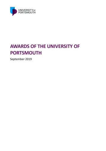 Awards Of The University Of Portsmouth