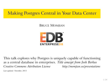 Making Postgres Central In Your Data Center