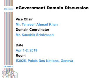 EGovernment Domain Discussion - UNECE