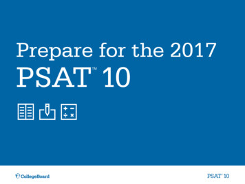 Prepare For The 2017 PSAT 10 - College Board