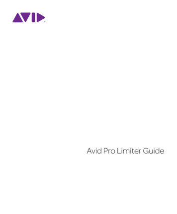 Avid Pro Limiter Plug-In Guide - Avid Technology