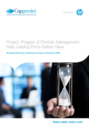 Project, Program & Portfolio Management Help Leading Firms . - Capgemini