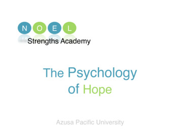 Psychology Of Hope - Weber State University