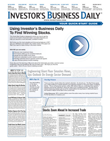YOUR QUICK-START GUIDE Using Investor's Business Daily To Find Winning .