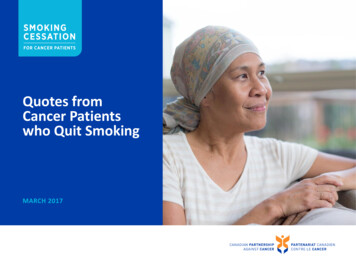 Quotes From Cancer Patients Who Quit Smoking