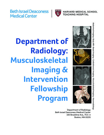 Department Of Radiology: Musculoskeletal Imaging .