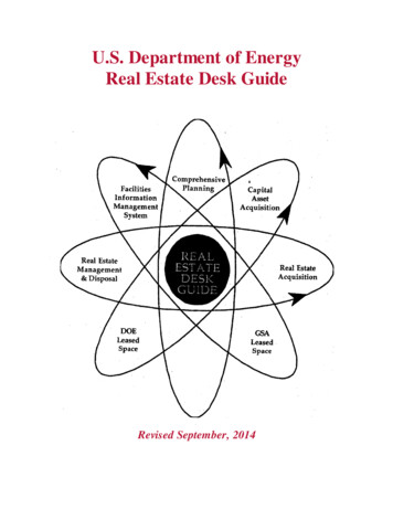 U.S. Department Of Energy Real Estate Desk Guide