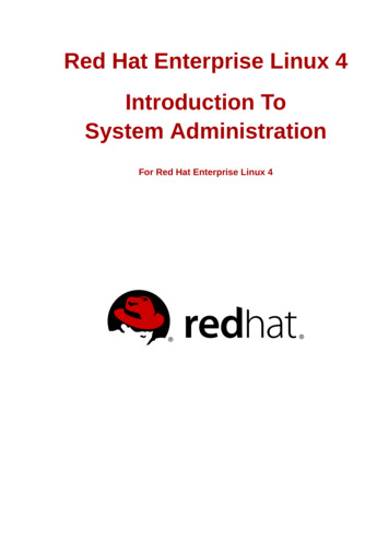 Introduction To System Administration - For Red Hat .