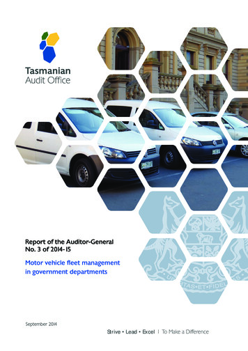 Report No. 3 Motor Vehicle Fleet Management