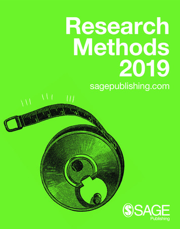 Research Methods 2019 - SAGE Publications Ltd