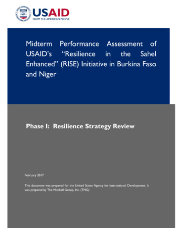 Midterm Performance Assessment Of USAID’s “Resilience In .