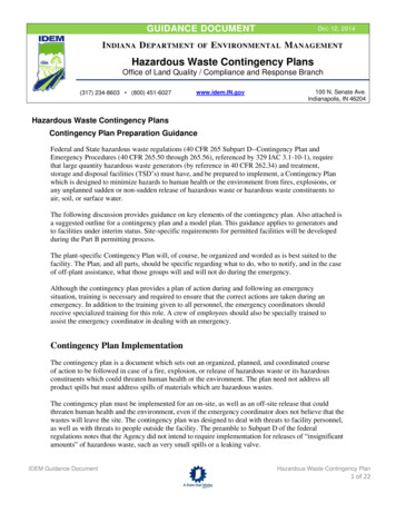 Hazardous Waste Contingency Plans - Indiana