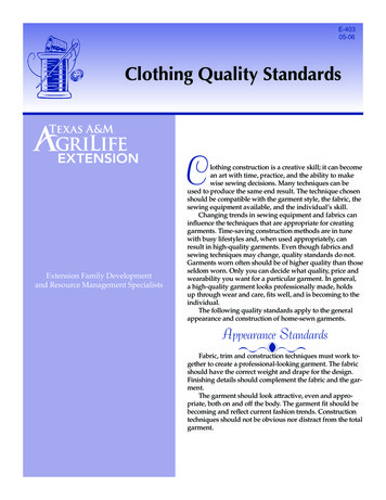 Clothing Quality Standards - Texas 4-H