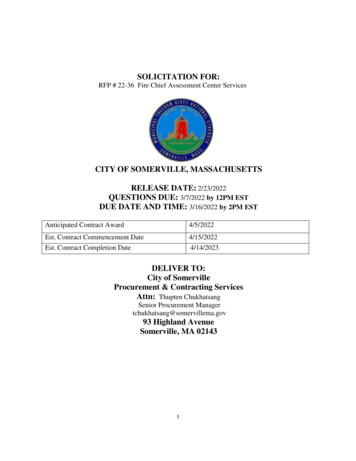 SOLICITATION FOR: Fire Chief Assessment Center Services
